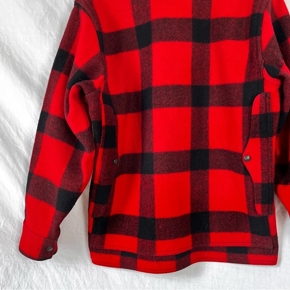 Filson Vintage Mackinaw Wool Cruiser Jacket Mens M L Buffalo Check Red Black - Picture 11 of 16